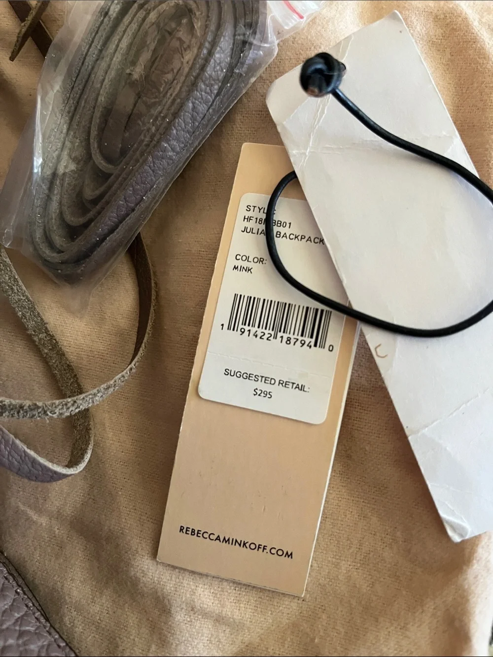 Rebecca Minkoff pebble leather backpack with gold hardware